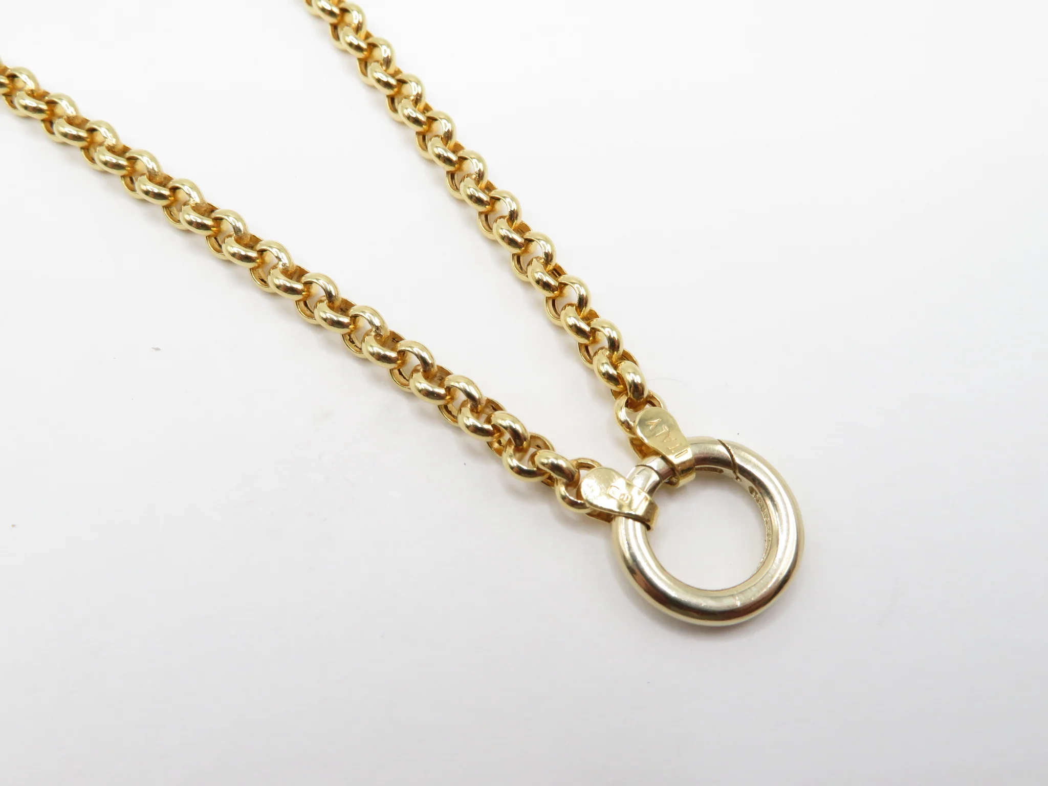 10k Yellow Gold Hollow Rolo Latch Necklace