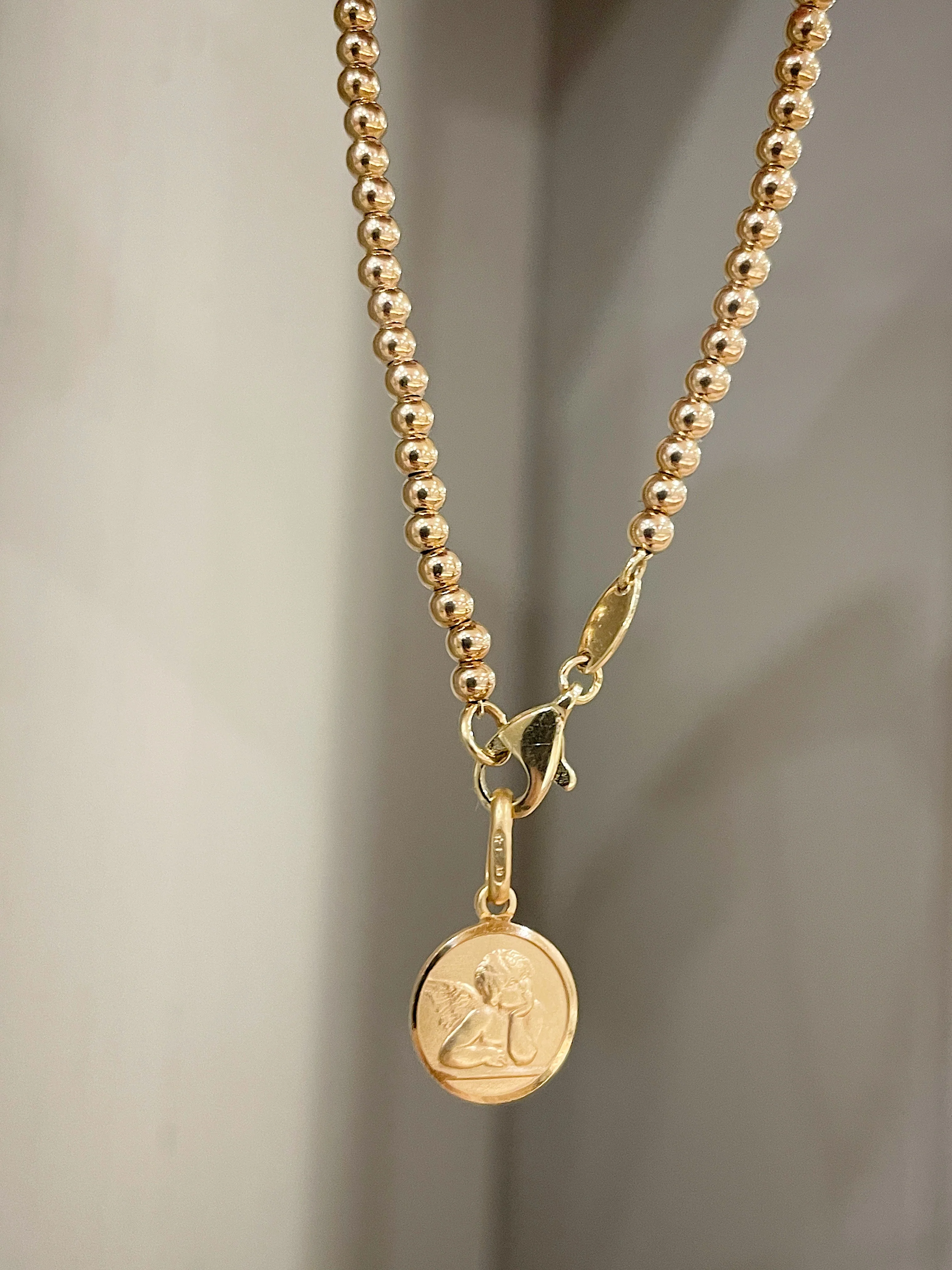 10k Yellow Gold Cherub Pendant - Image 4