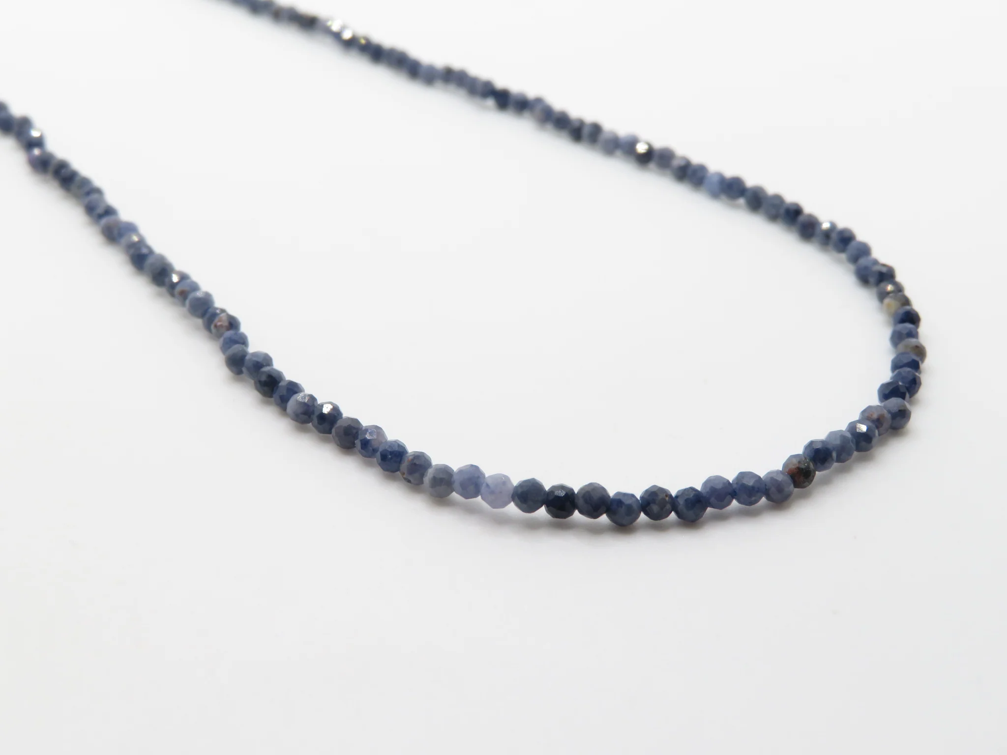 10k Genuine Sapphire Bead Necklace