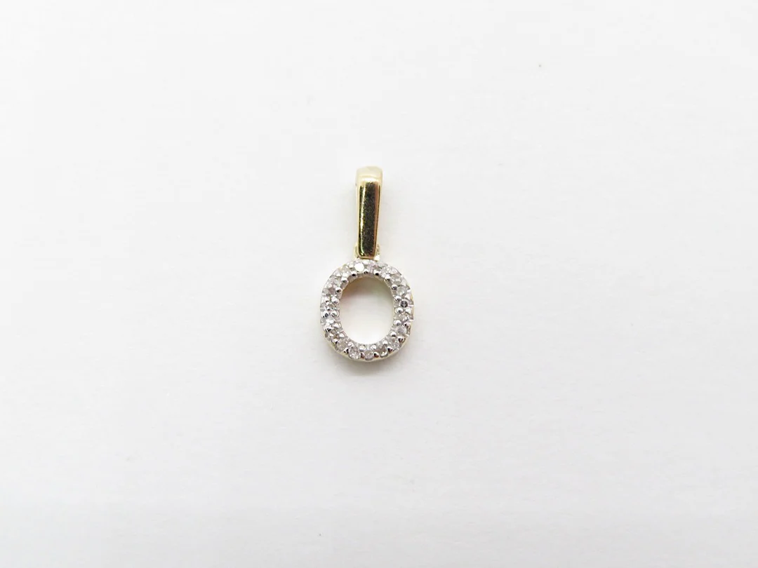 10k Yellow Gold Diamond Initial Pendant - Image 25