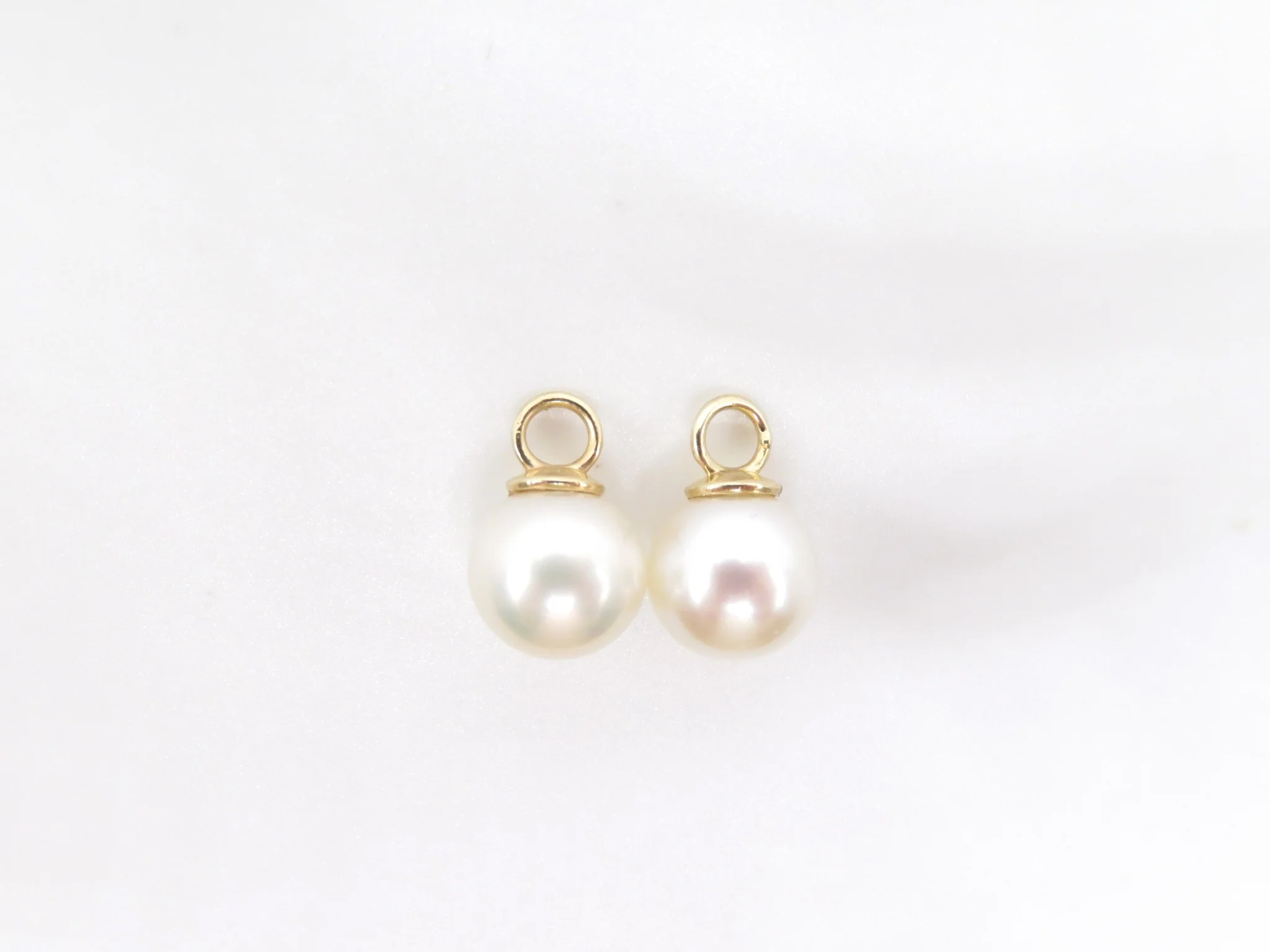 14k Yellow Gold Cultured Pearl Danglers - Image 4