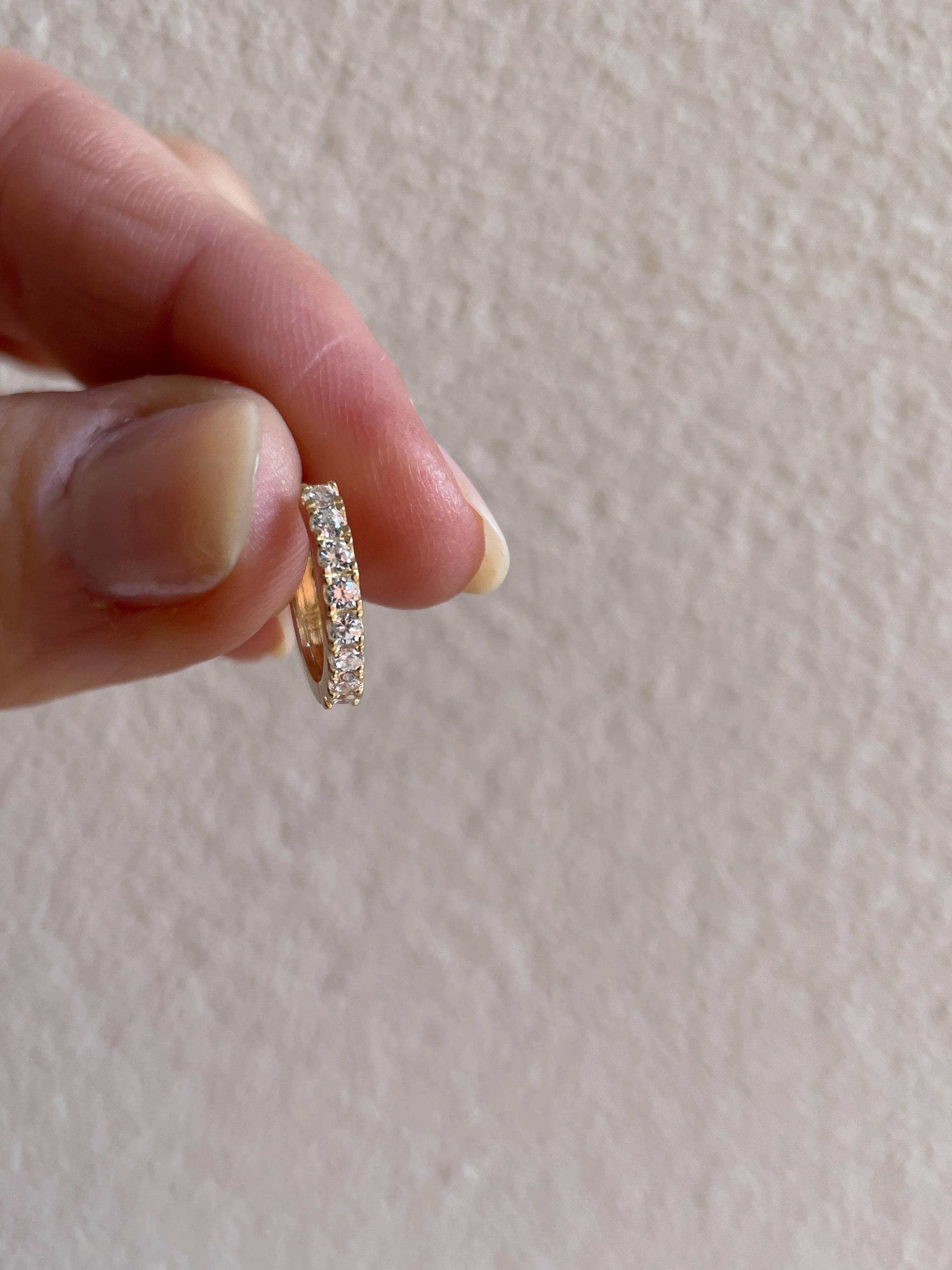 14k Gold CZ Huggies - Image 11