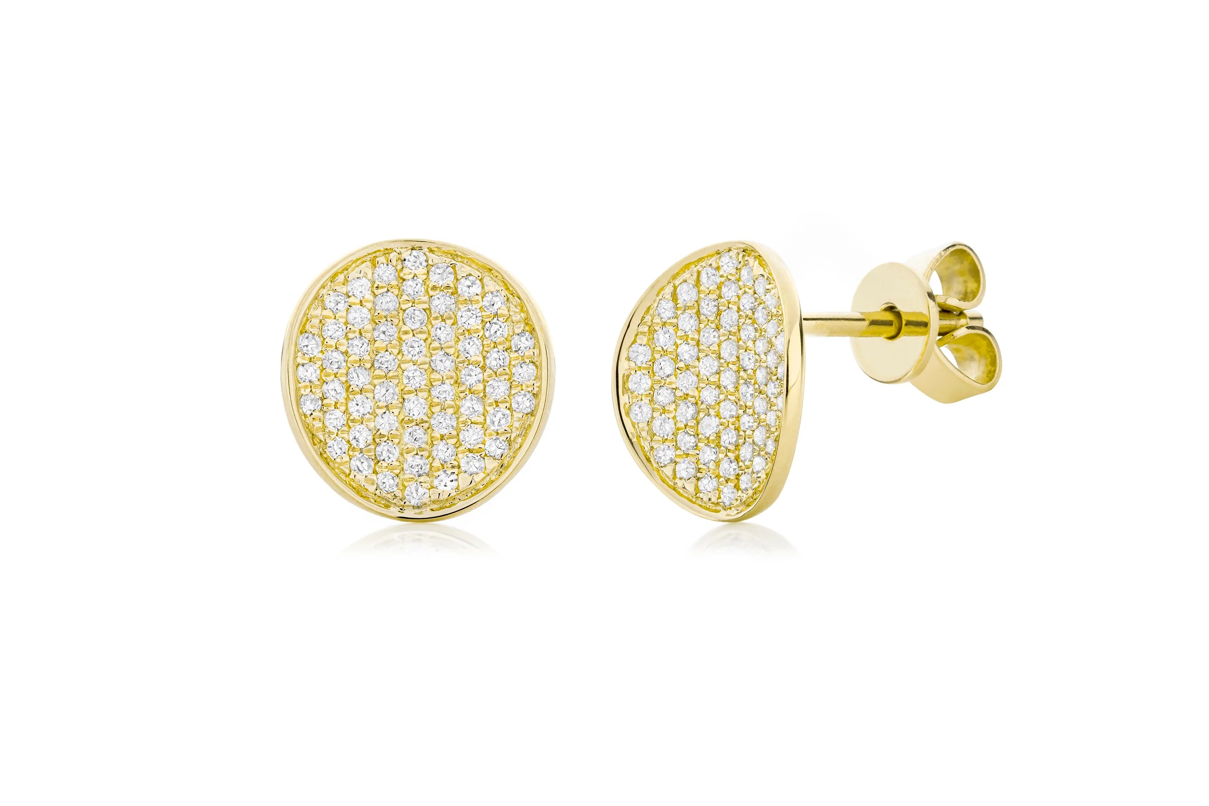 14k Diamond Concave Studs - Image 3