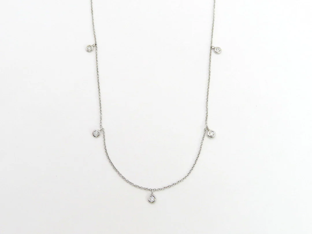 14k Diamond Droplet Necklace - Image 3