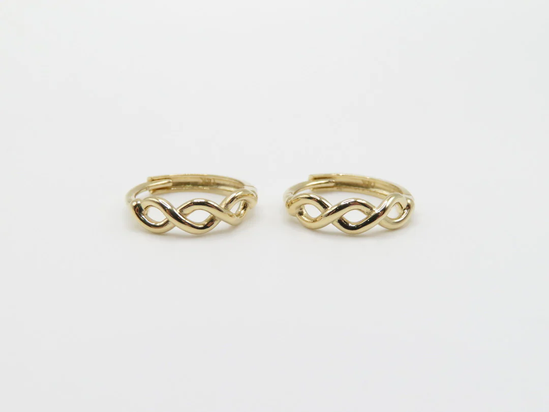 14k Yellow Gold Infinity Mini Huggies