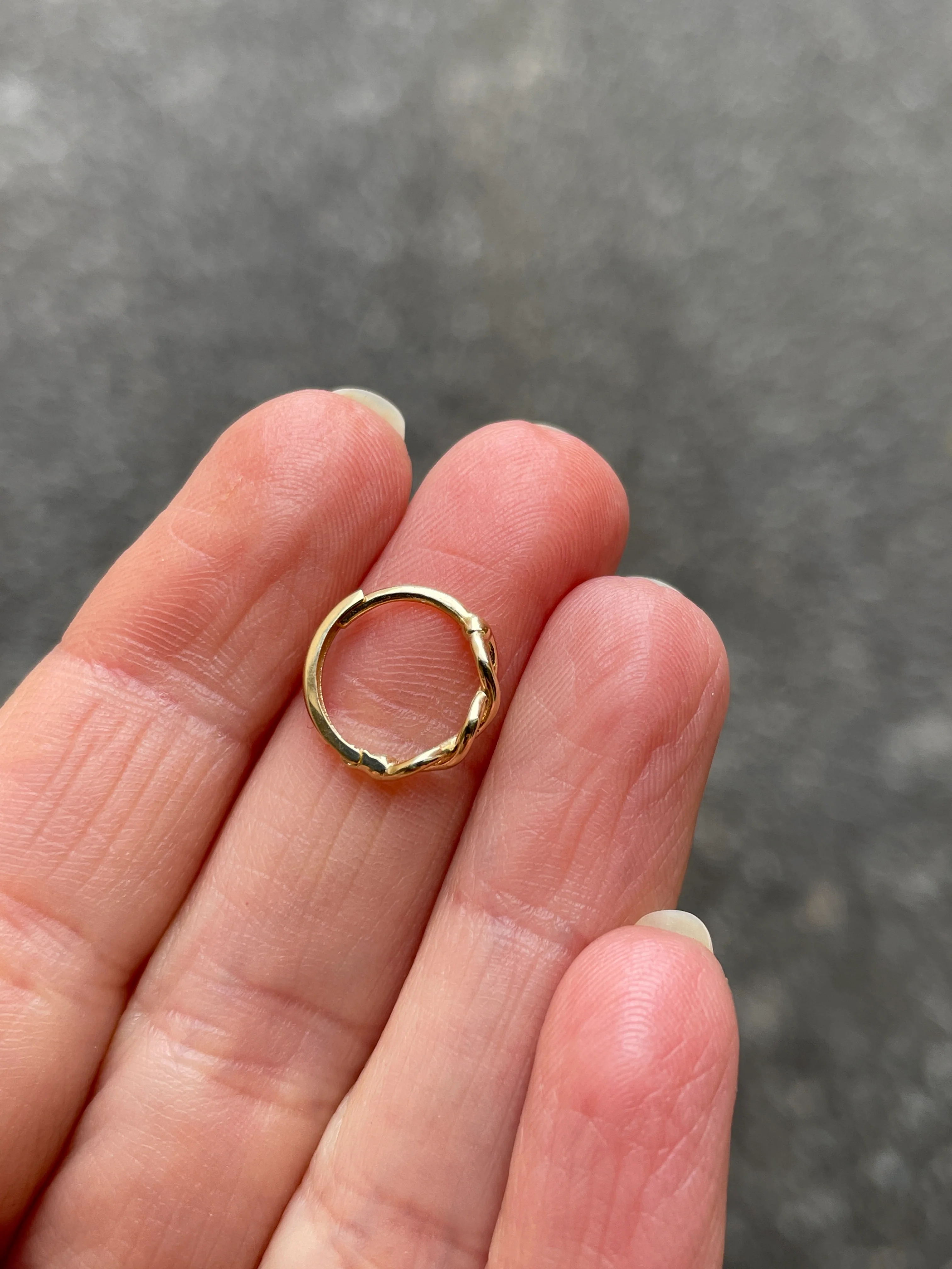 14k Yellow Gold Infinity Mini Huggies - Image 3