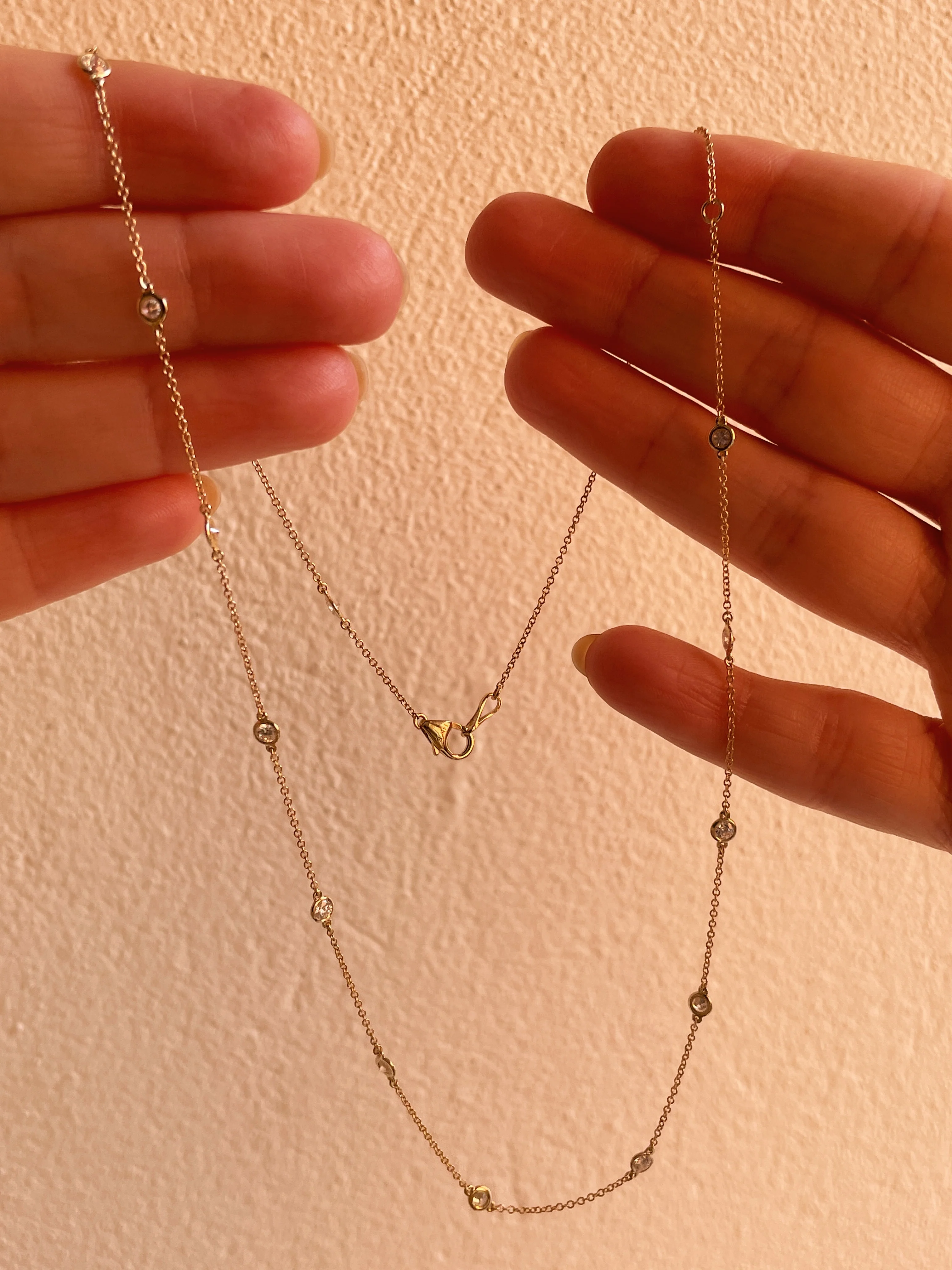 14k LAB Diamond by the Yard Necklace - Image 12