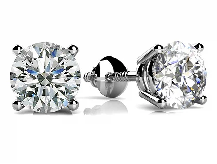 14k White Gold LAB Diamond Studs - Image 8