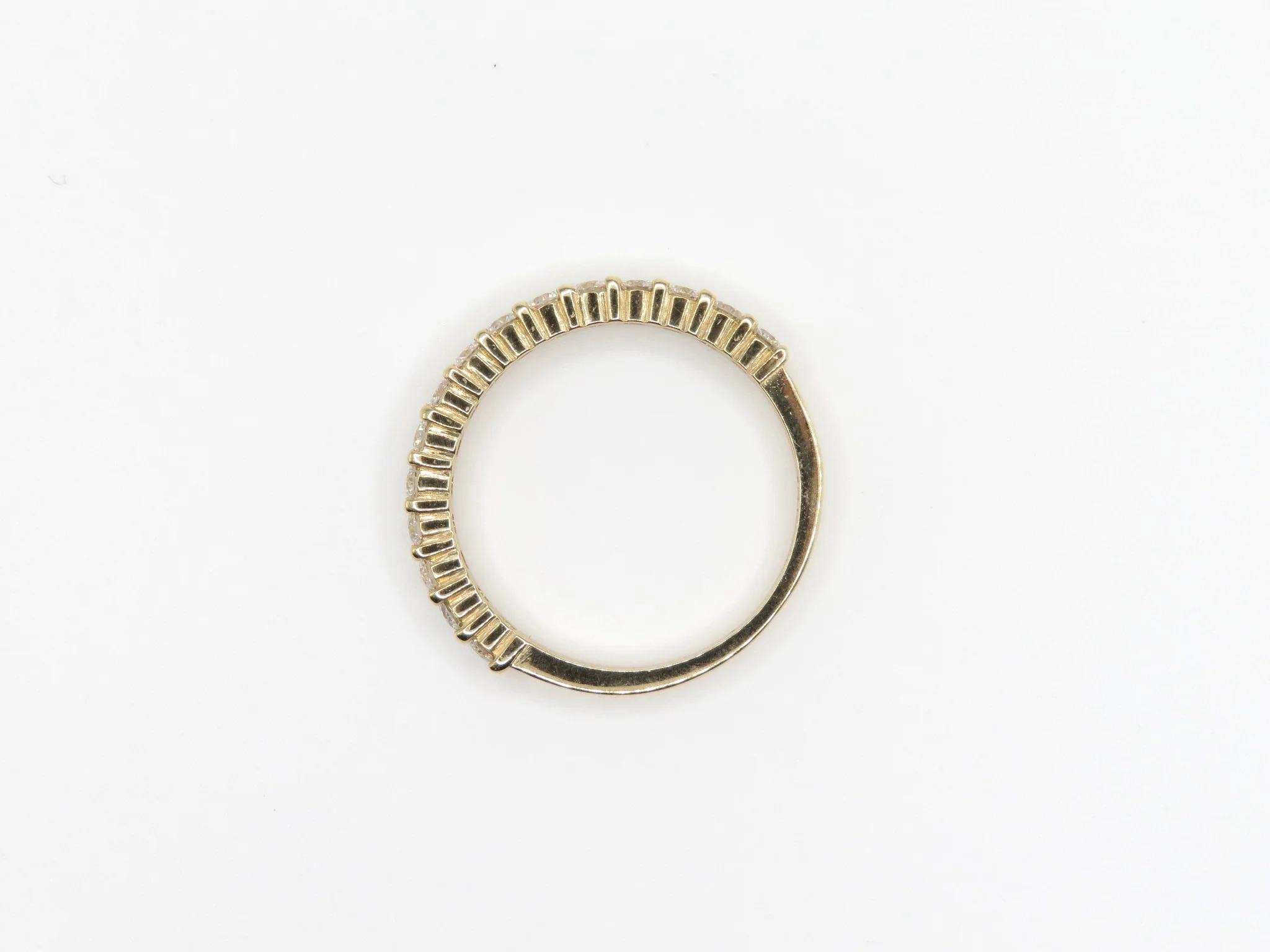 14k Yellow Gold Shared Prong Half & Half Eternity - Image 3
