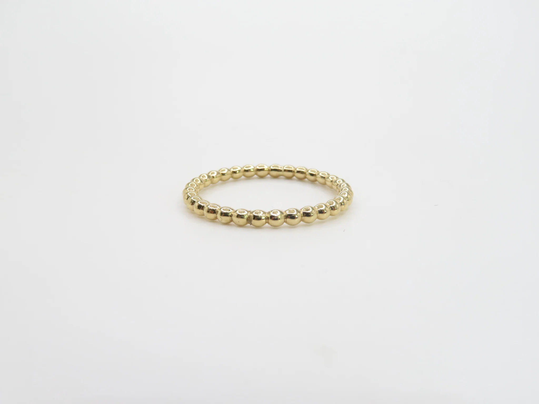 14k Yellow Gold Bead Band