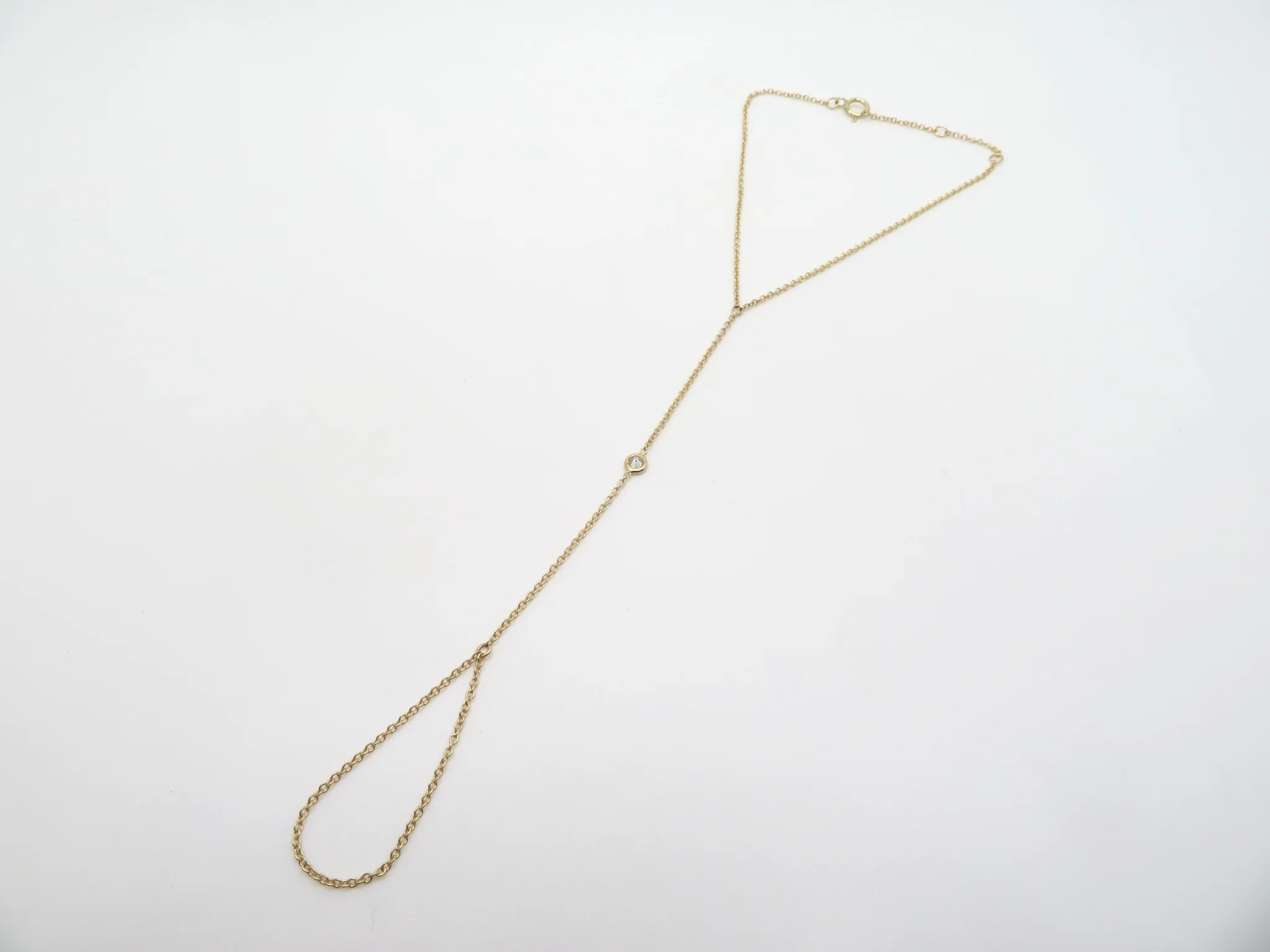 14k Yellow Gold Hand Chain Bracelet - Image 3