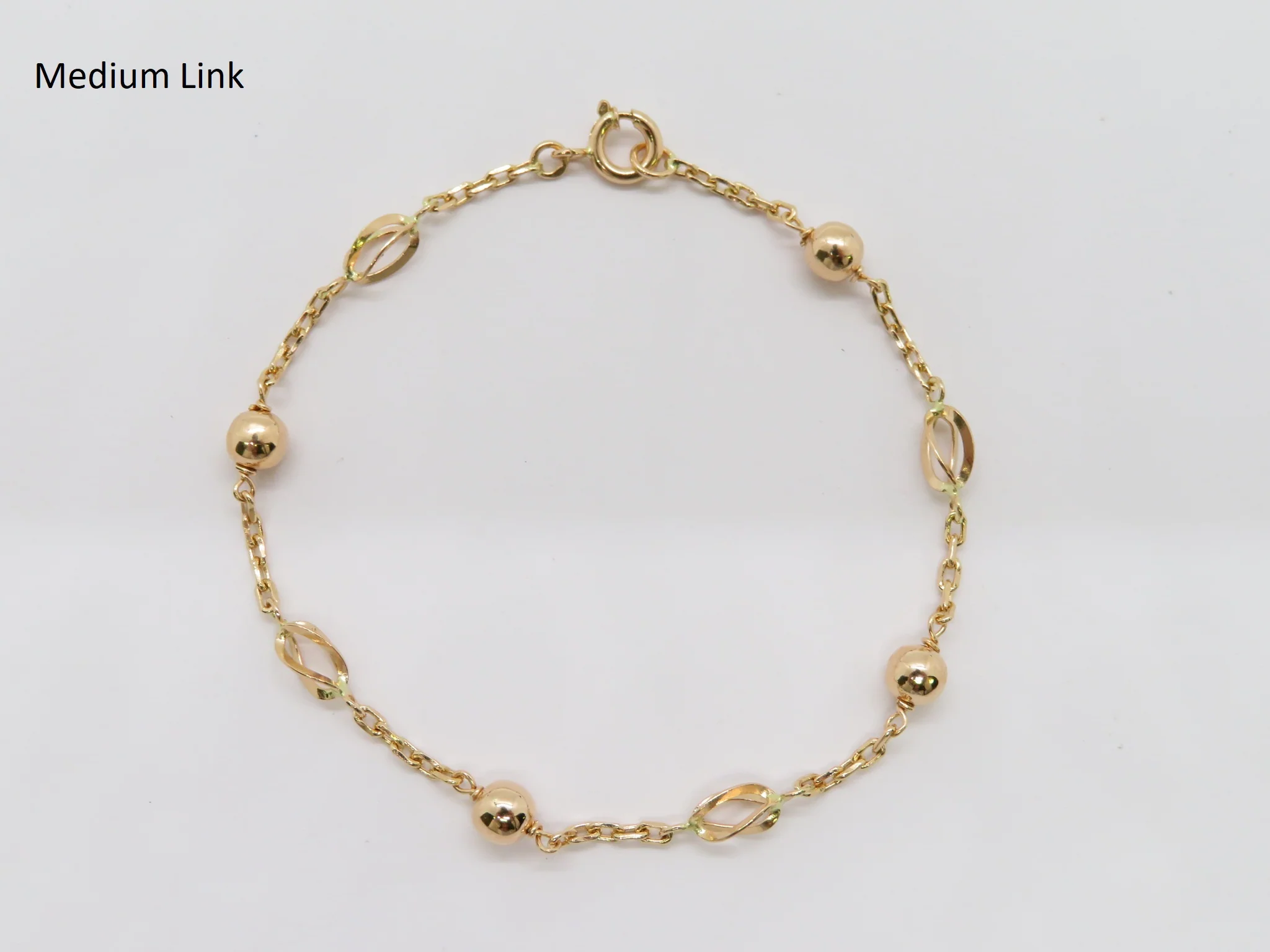 19.25k Yellow Gold Ball Spiral Chain Link Bracelet - Image 5