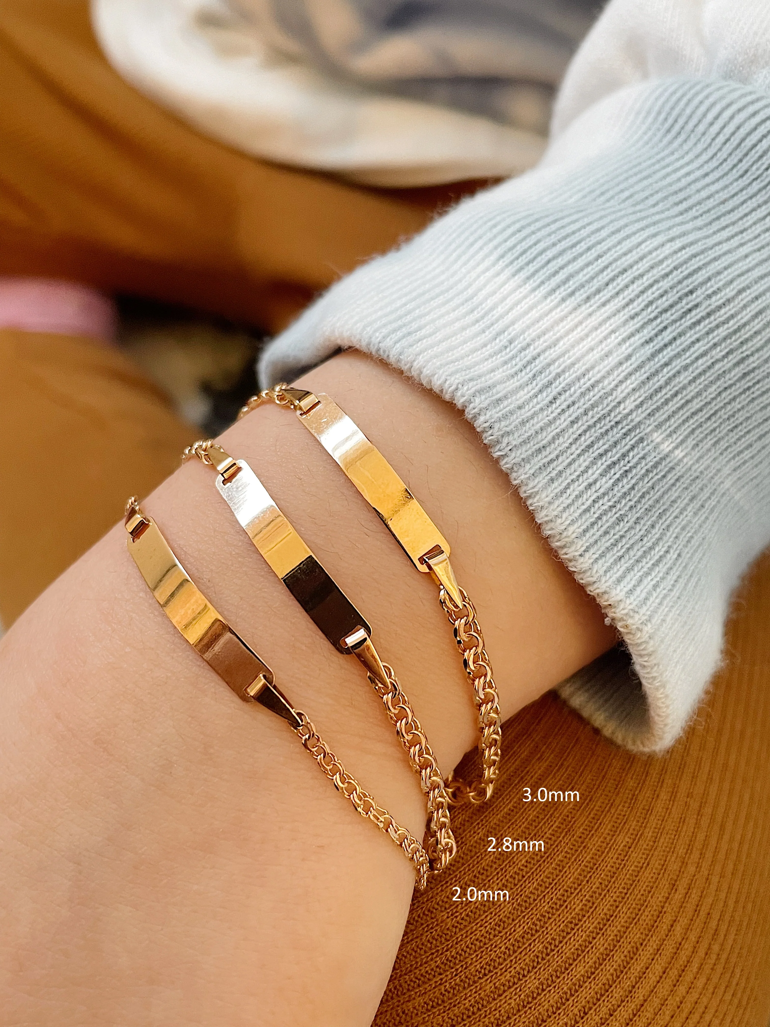 19.25k Yellow Gold Frizo Children's Bracelet - Image 10