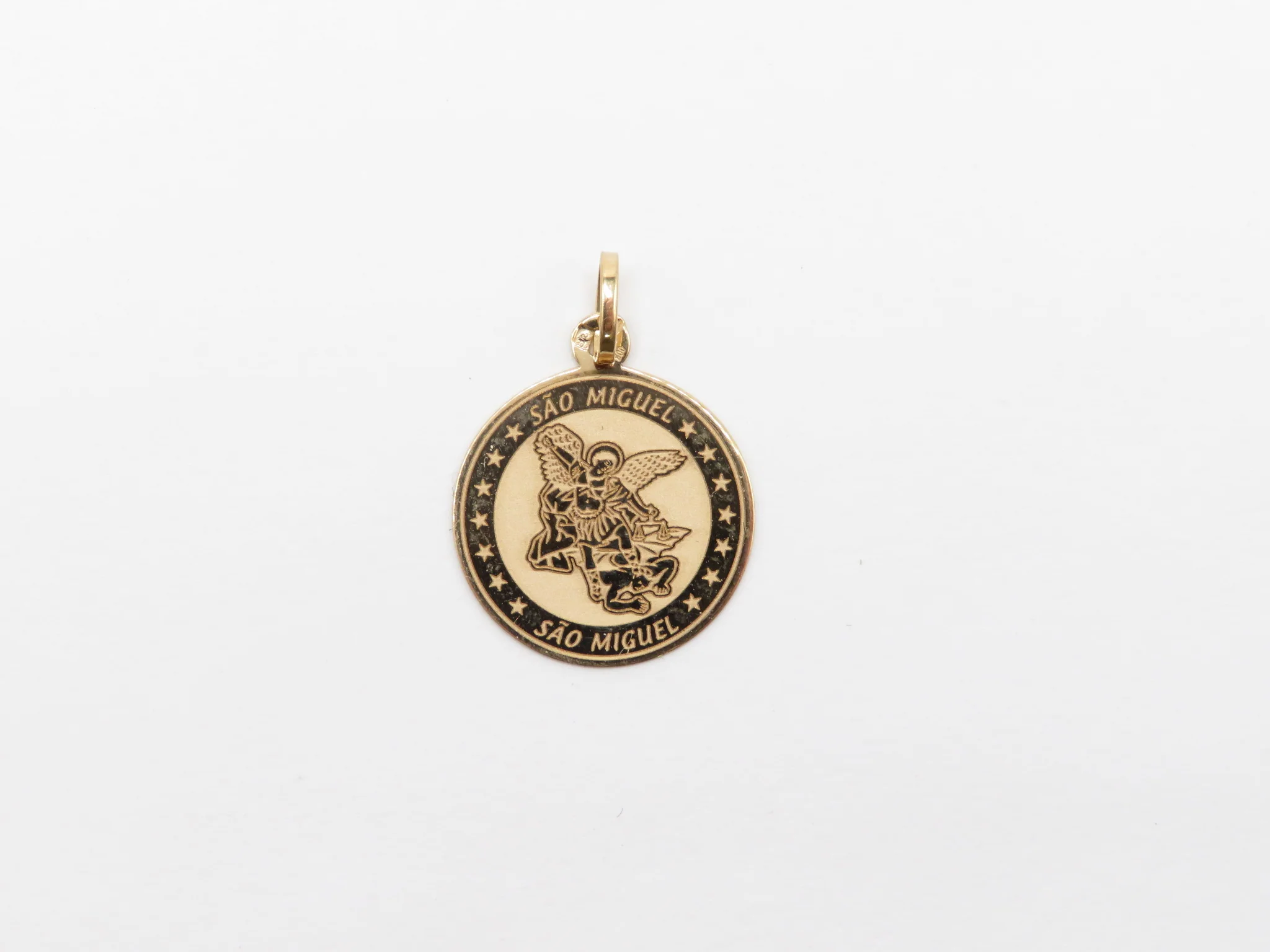 19.25k Yellow Gold Matte Finished Saint Pendant - Image 3