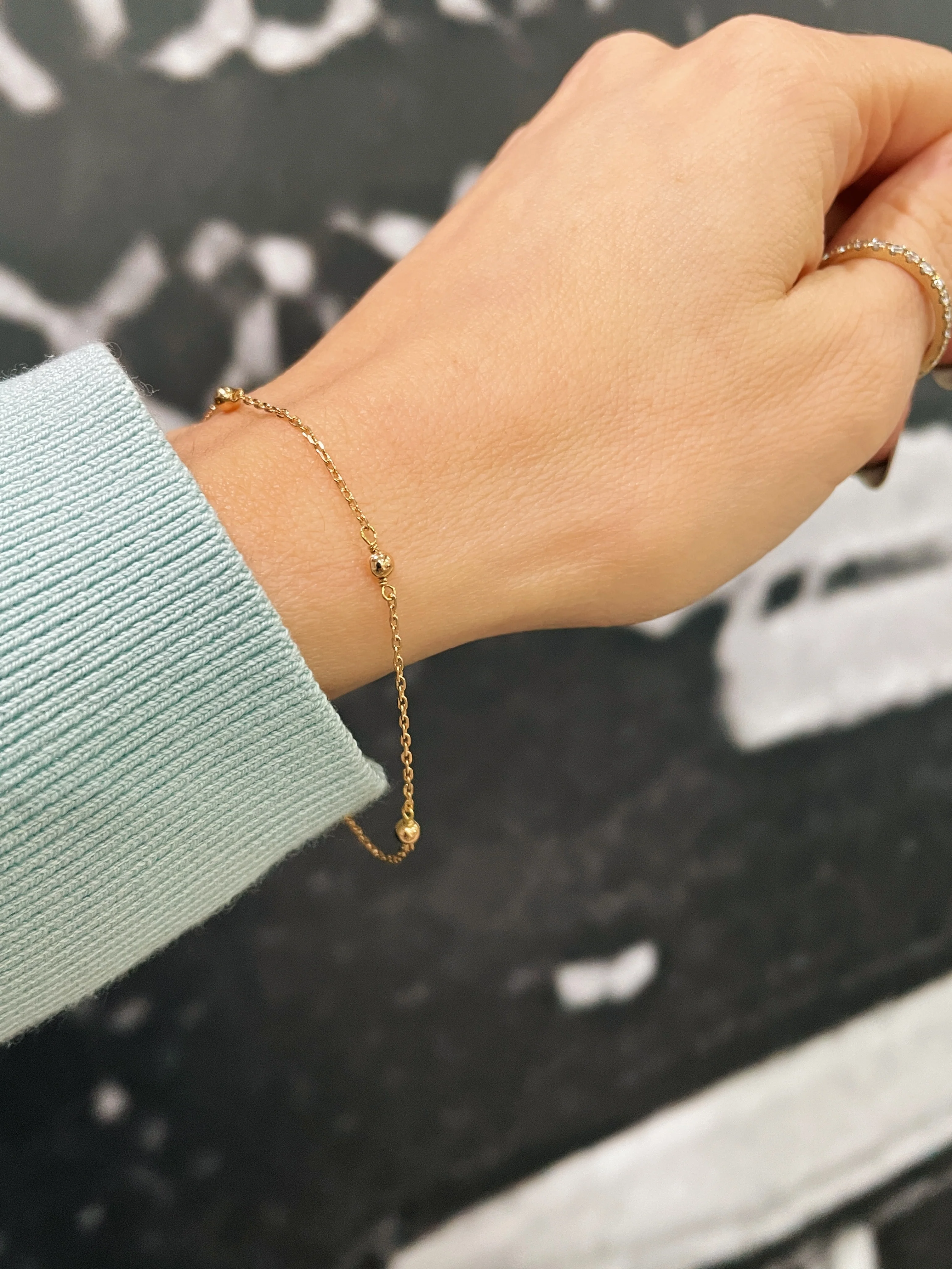 19.25k Yellow Gold Station Ball Bracelet - Image 5