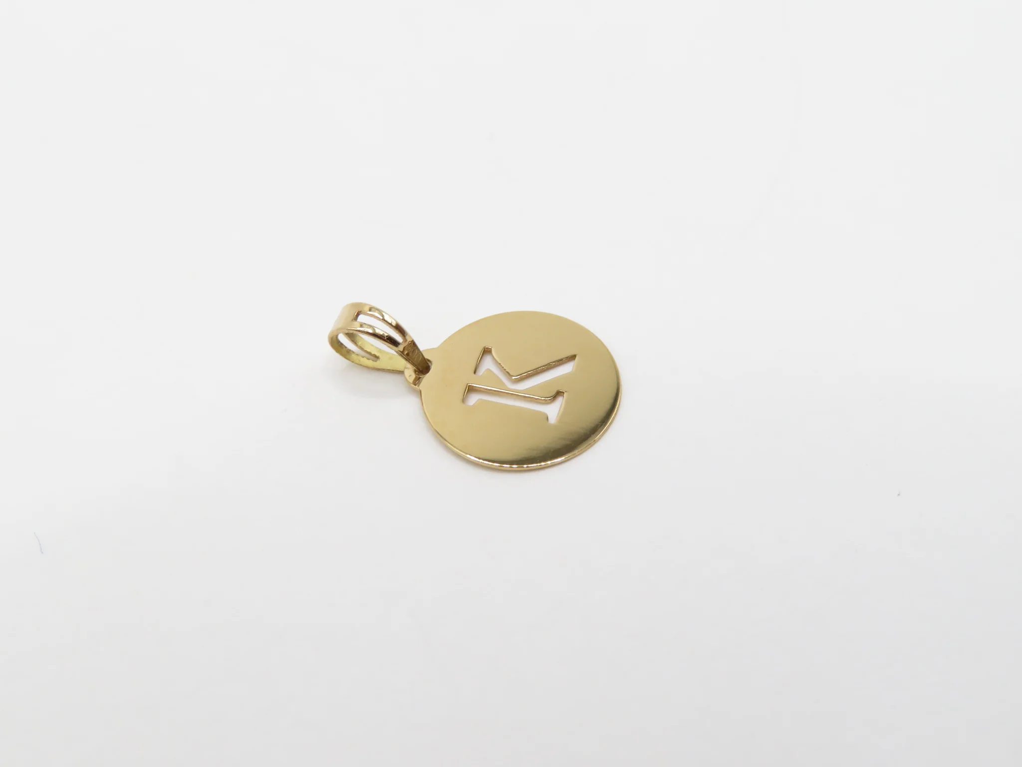 19.25k Yellow Gold Stencil Initial Pendant - Image 22