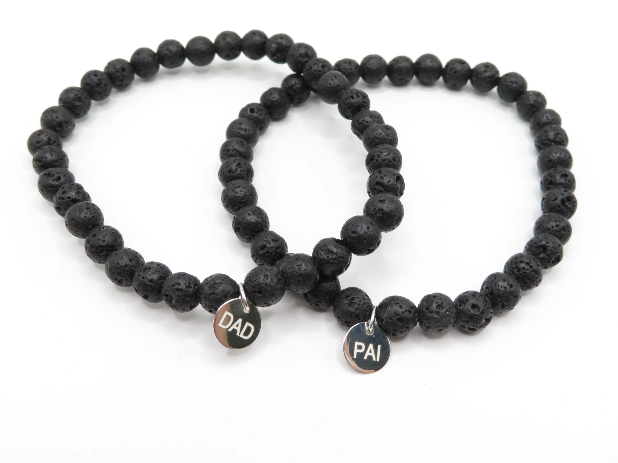 Lava Stone Stretch Tag Bracelet - Image 5