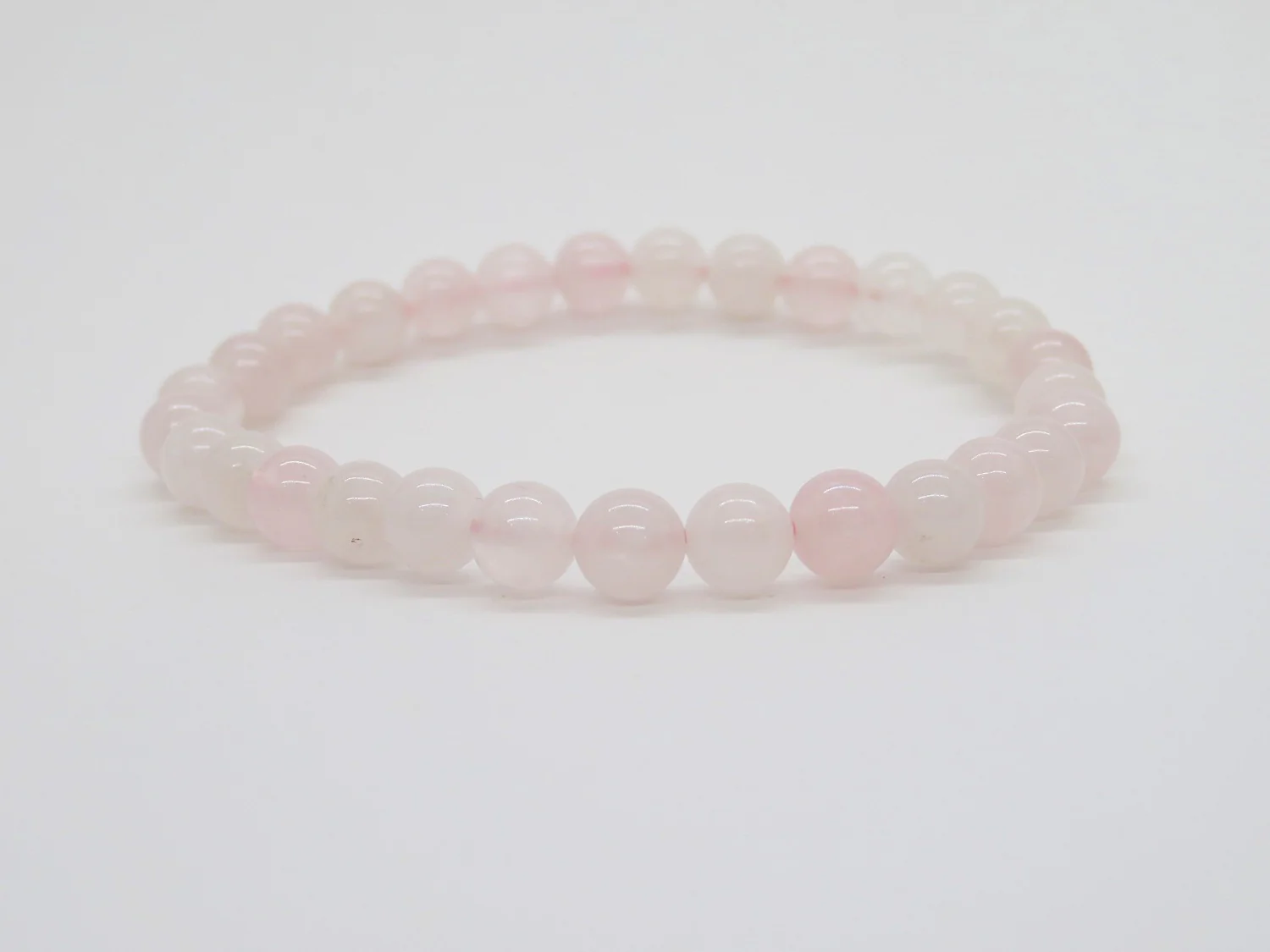 Rose Quartz Stretch Bead Bracelet - Image 3