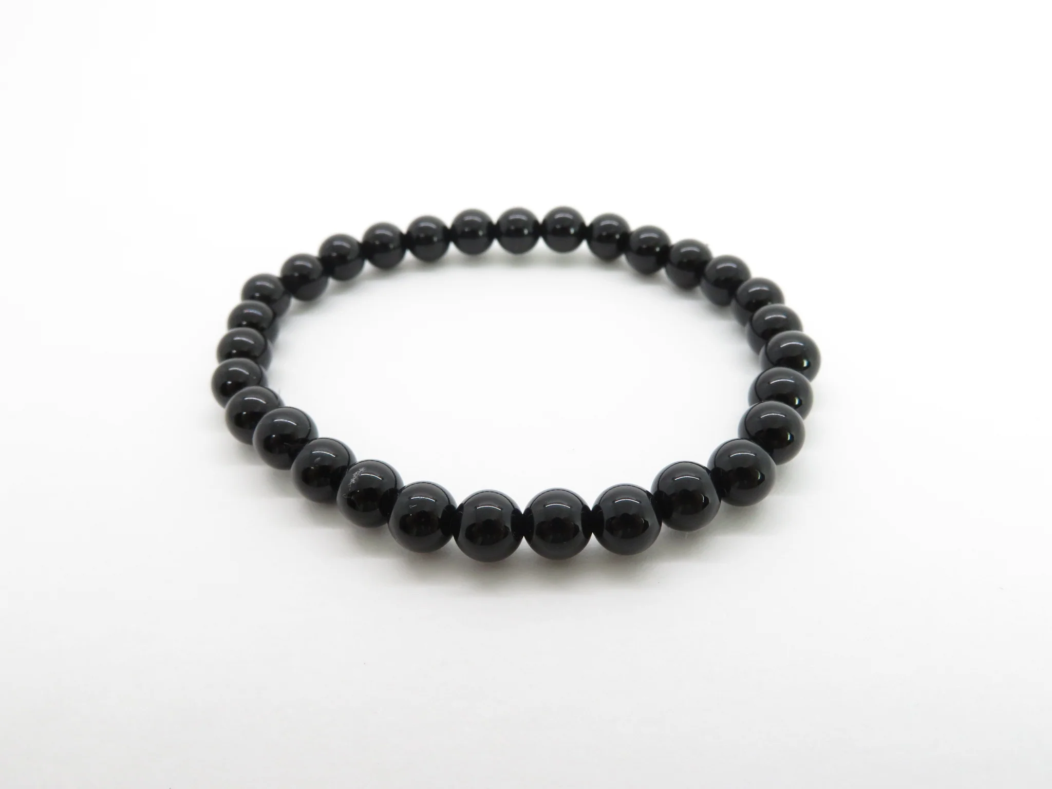 Black Onyx Stretch Bead Bracelet - Image 5