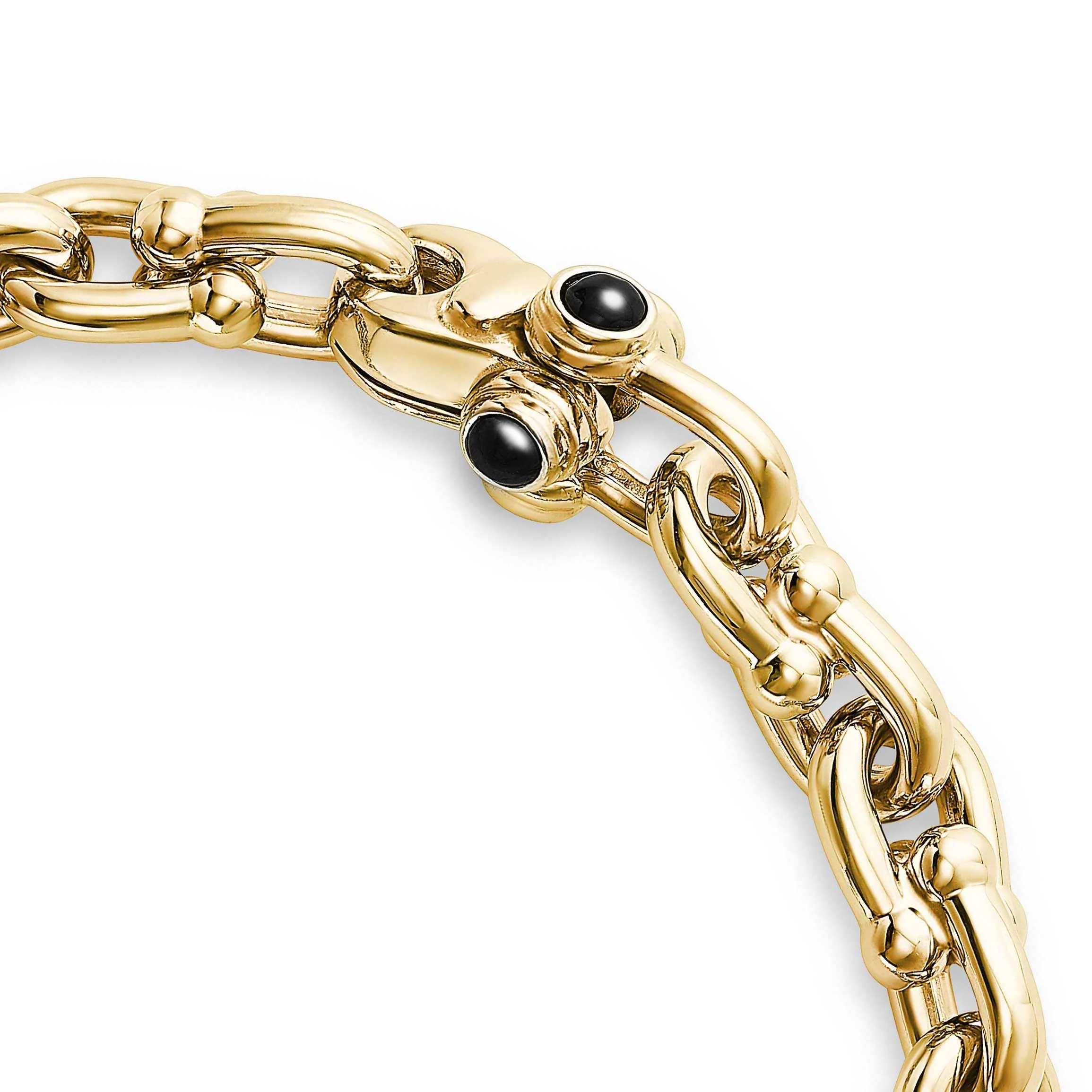 Sterling Silver Yellow Gold Plated Marine Link Bracelet - Image 3