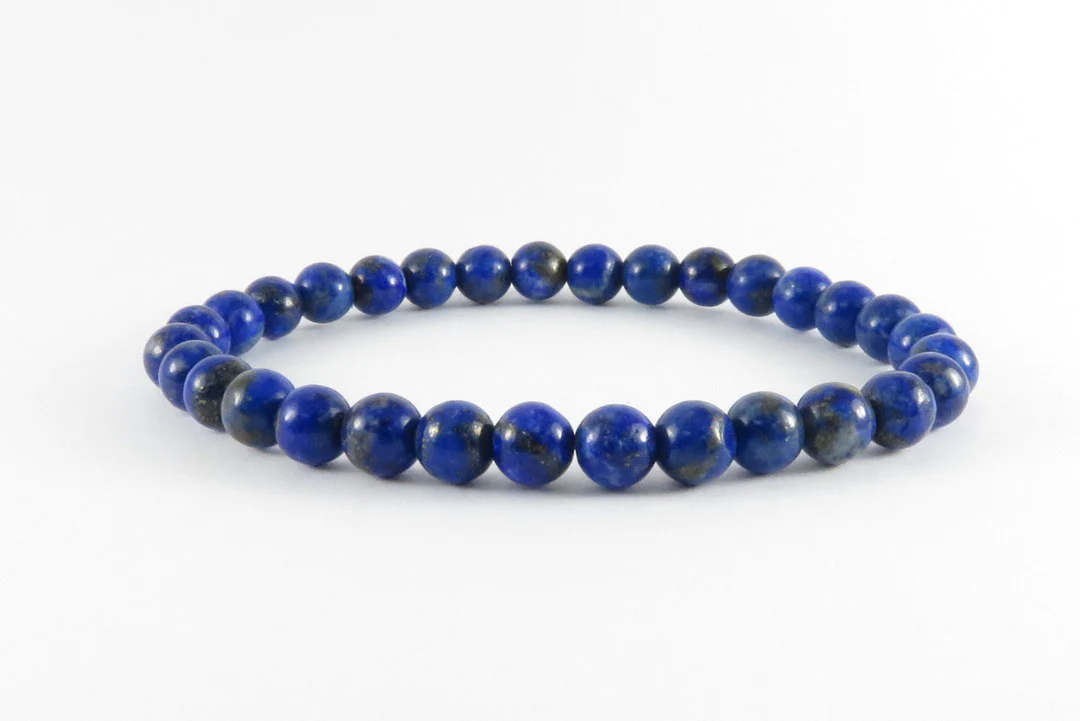 Lapis Lazuli Stretch Bead Bracelet - Image 3