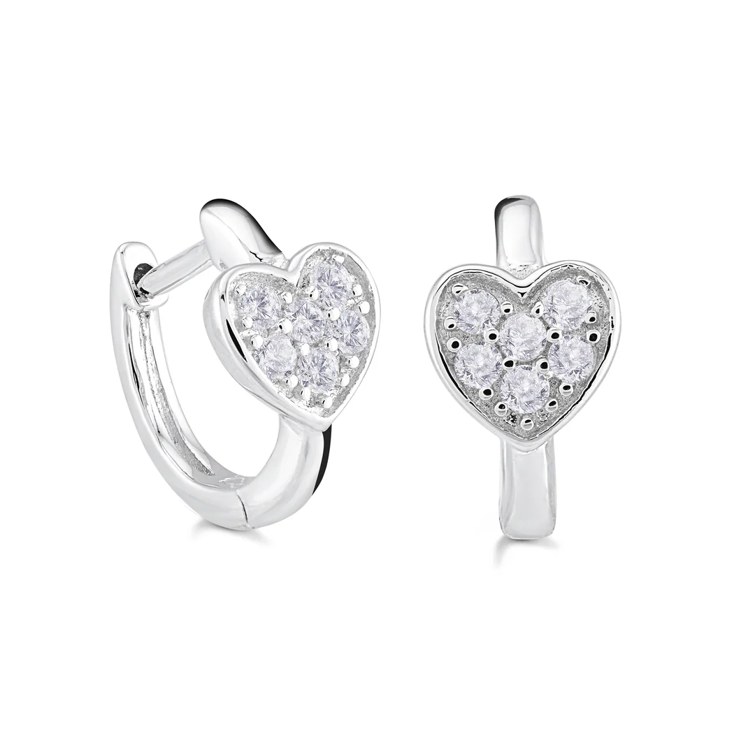 Sterling Silver Heart Huggies - Image 2