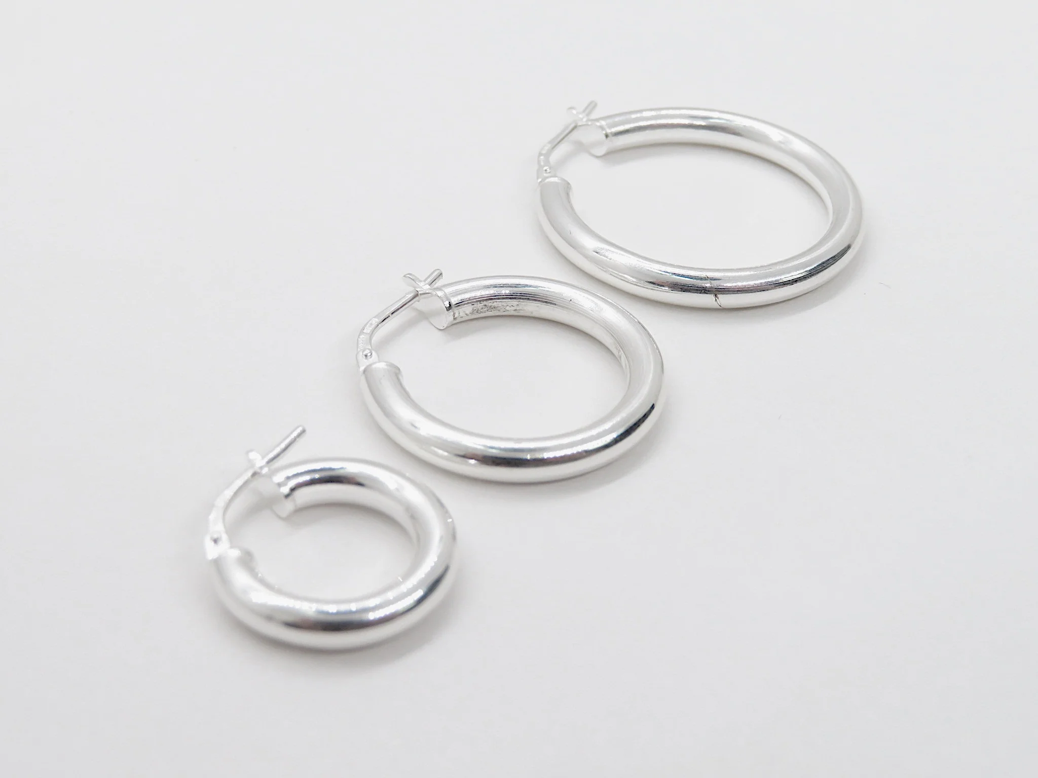 Sterling Silver Chunky Hoops - Image 7