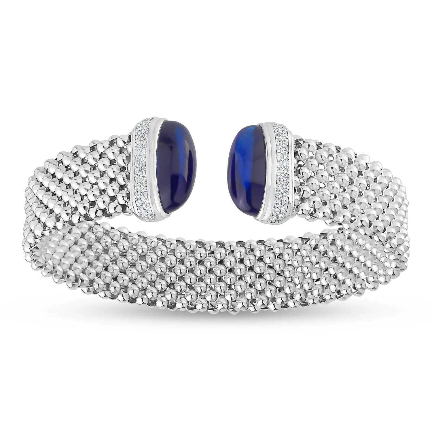 Sterling Silver Popcorn Colourful Cuff Bracelet - Image 4