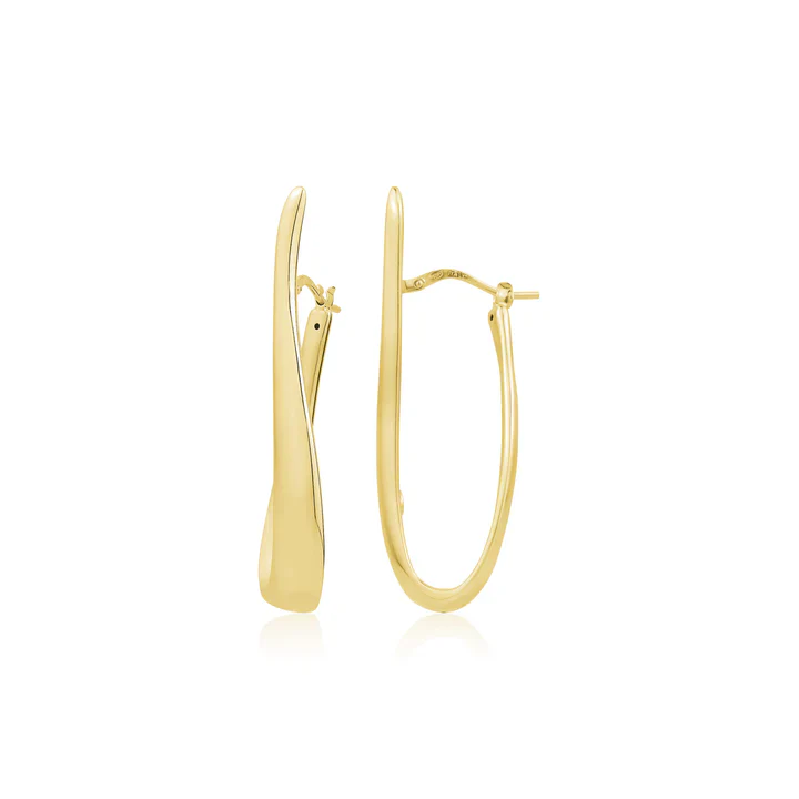 Sterling Silver Sculptural Teardrop Twist Earrings - Image 3