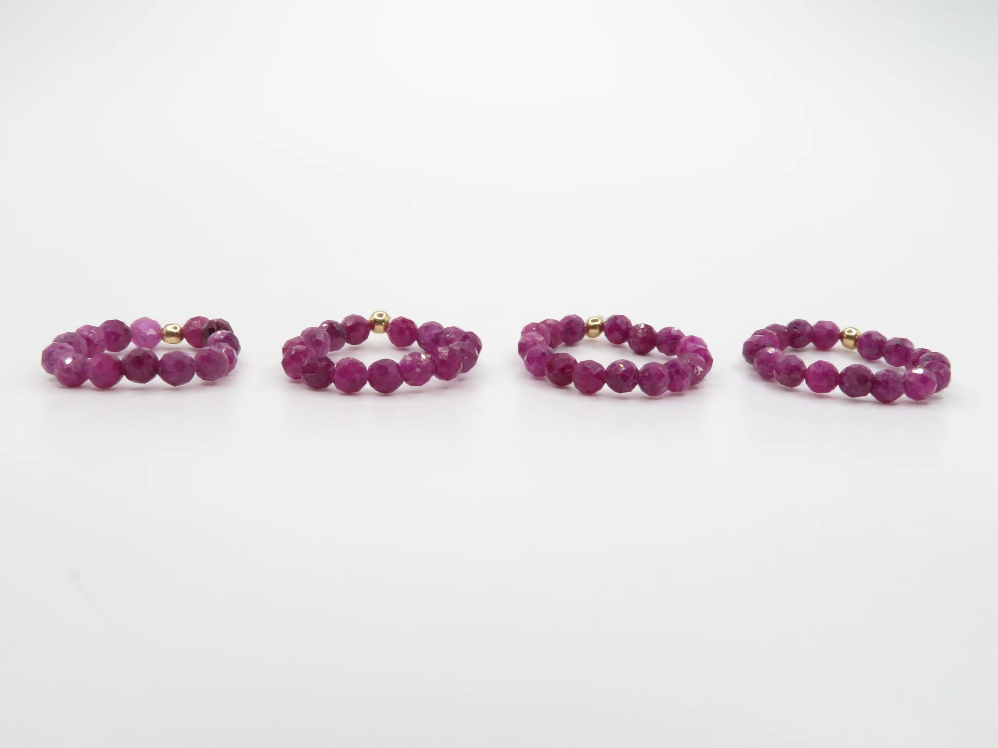 Stretch Beaded Gemstone Ring - Image 10