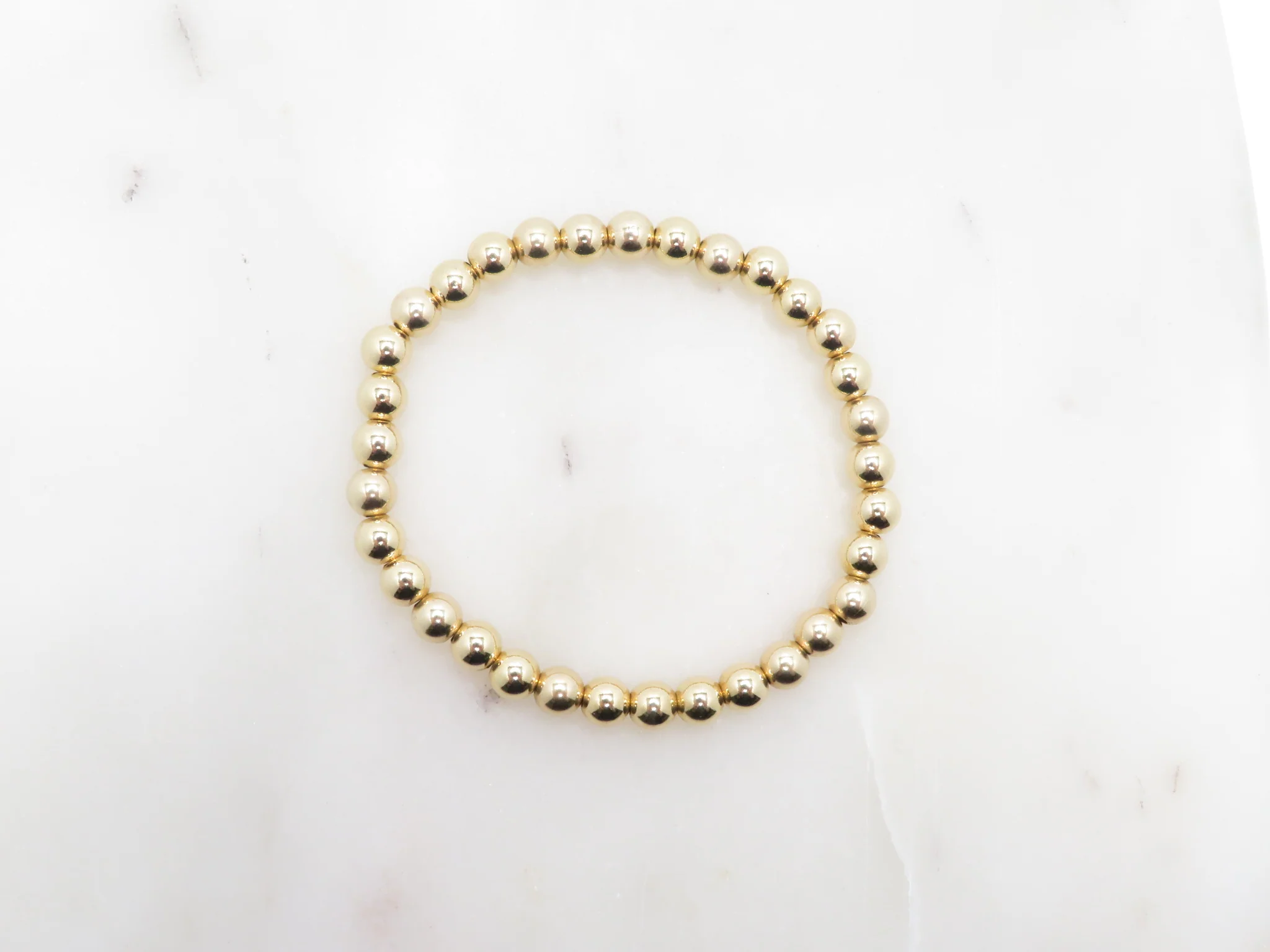 Gold Filled Stretch Bead Bracelet - Image 3