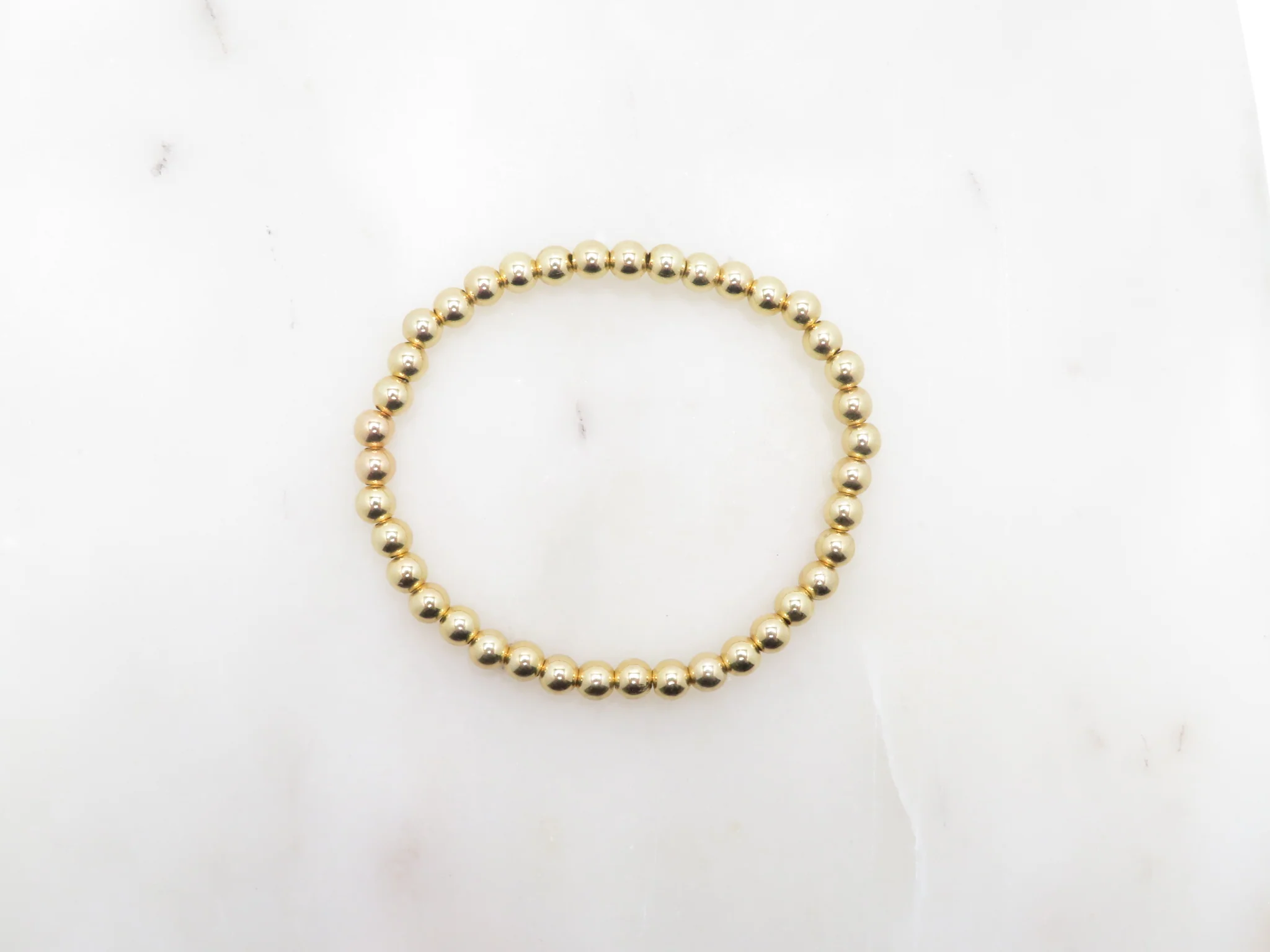 Gold Filled Stretch Bead Bracelet - Image 4