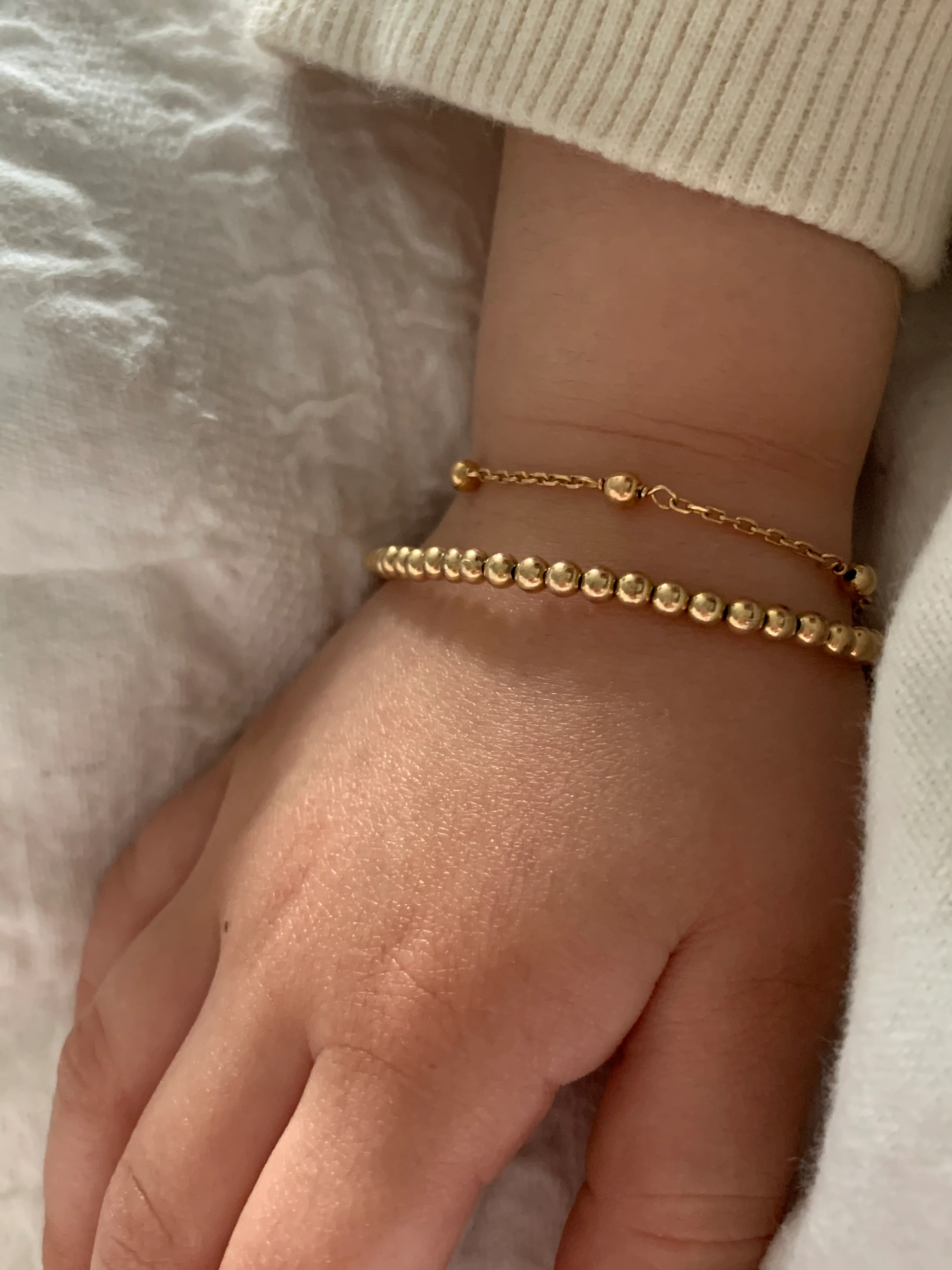 Gold Filled Stretch Bead Bracelet - Image 7