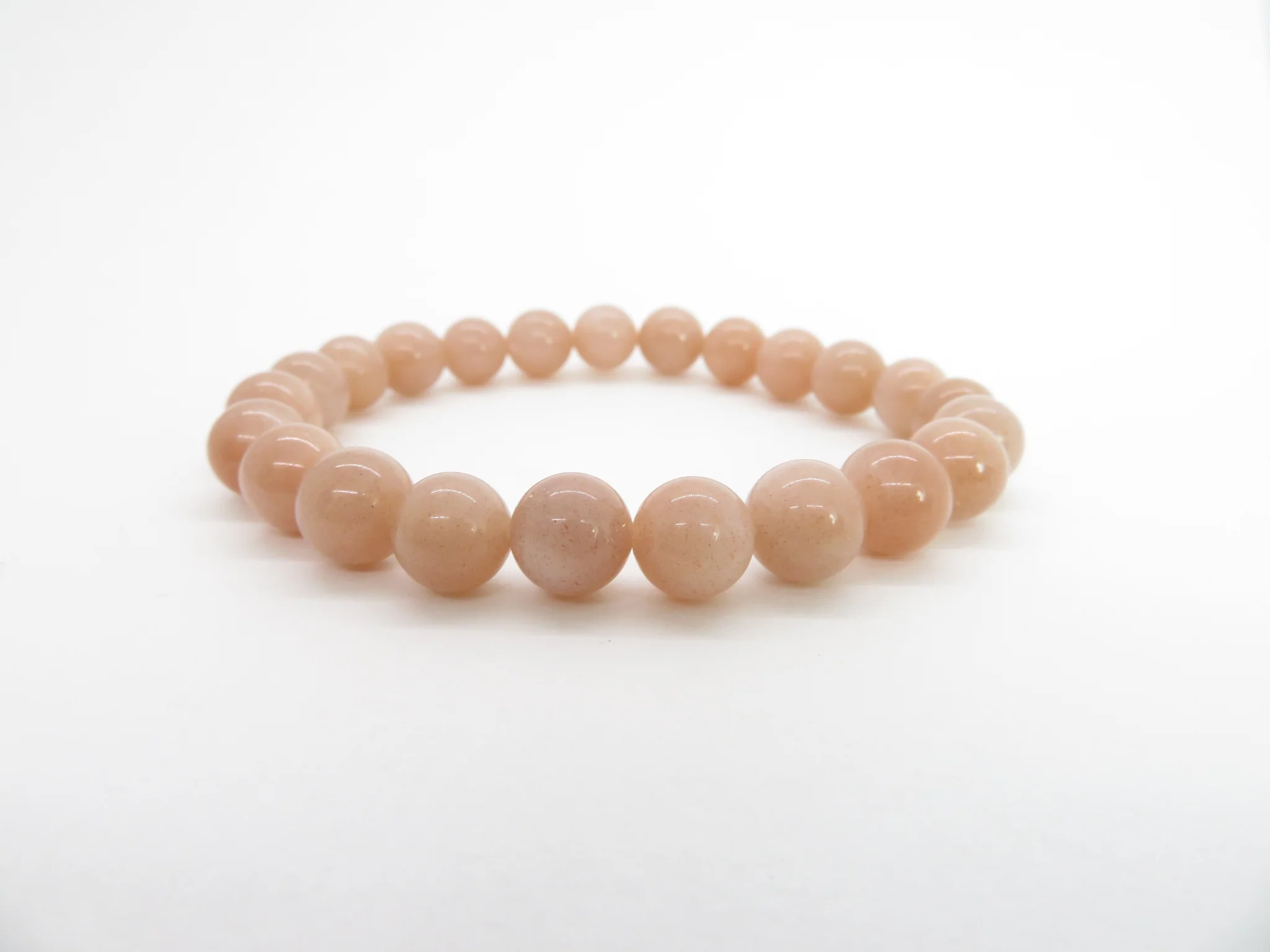 Pink Moonstone Stretch Bead Bracelet - Image 5